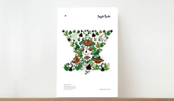 Afiche Mariposas y hojas - Colección Bogotá Bonita