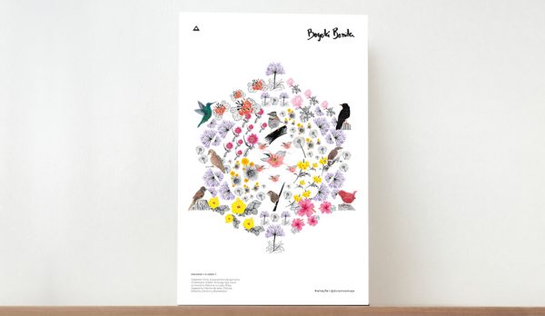 Afiche Pájaros y flores - Colección Bogotá Bonita